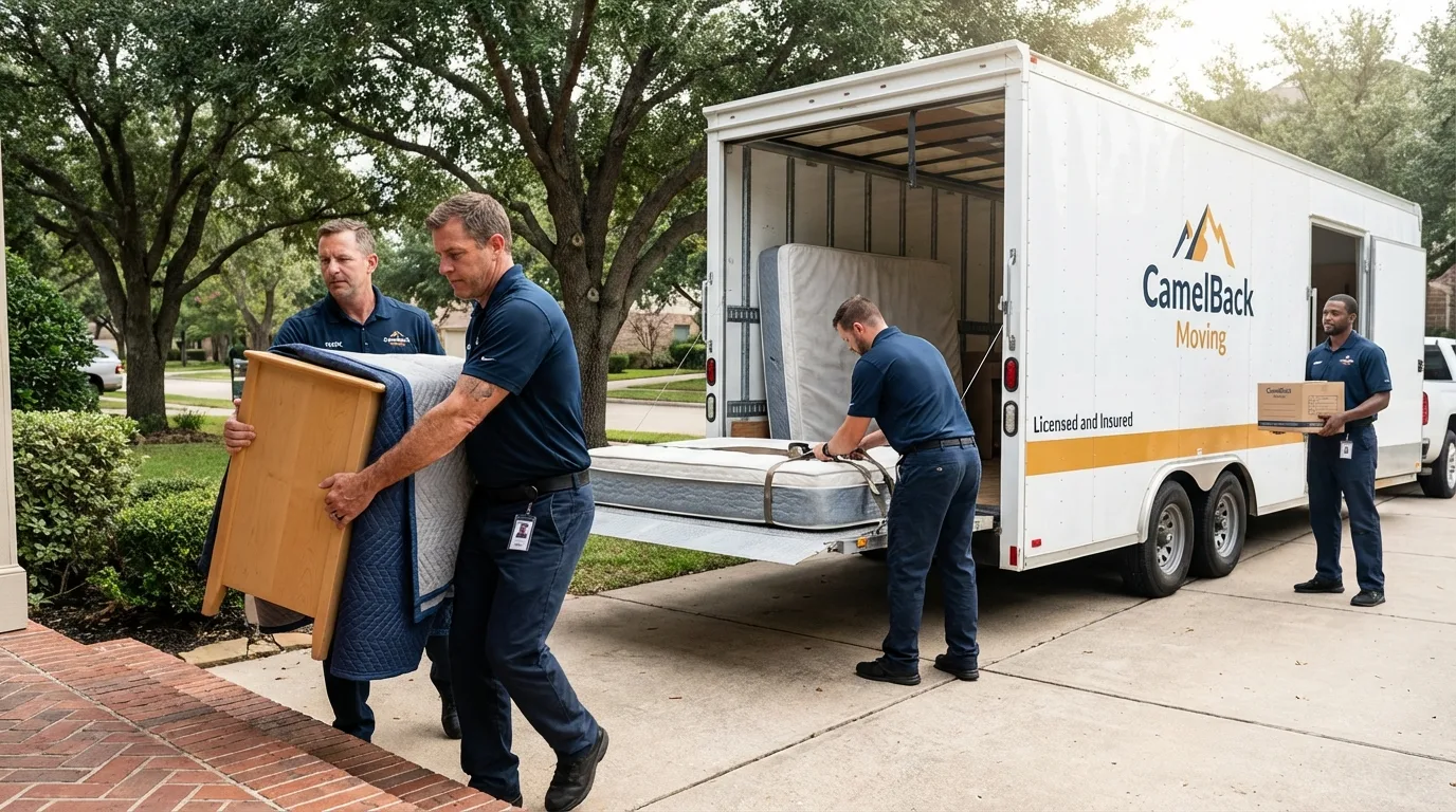 Crew loading residential truck for cross-state move from Santa Clara, UT